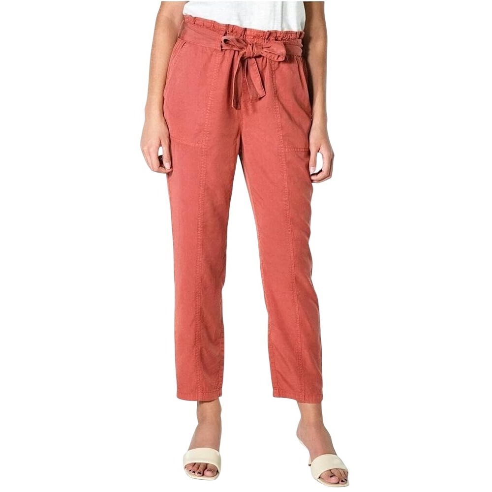 Paperbag Waist Pants Casual Drawstring Tapered Ankle Carrot Pants‎